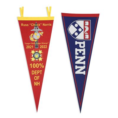 China Large Mini Small Custom Felt Sublimation School Football Team Club Triangle Pennants Flag Sports Club Eco-Friendly College Pennant Banner for sale