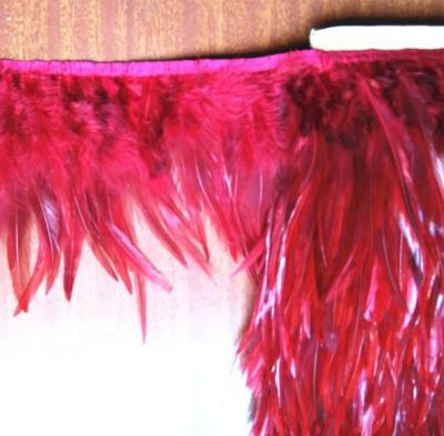 China Red Chicken Feather Saddle Fringe for sale