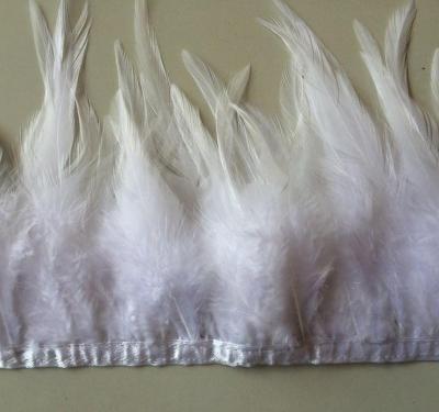 China White Chicken Feather Saddle Feather Fringe Trims For Skirt/Costume/Wedding Deco Accessories for sale