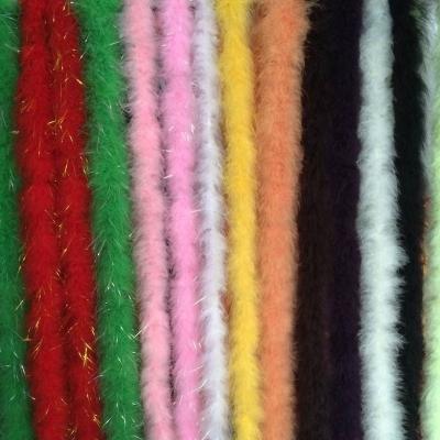 China China Wholesale 19 Grams Turkey Marabou Fluffy Feather Boas With Silver Glitter For Decoration FY402 for sale