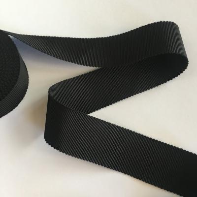 China Manufacture Wholesale 25mm Grosgrain Rayon Cotton Ribbon Viable Black Soft Tape For Hat And Garment for sale