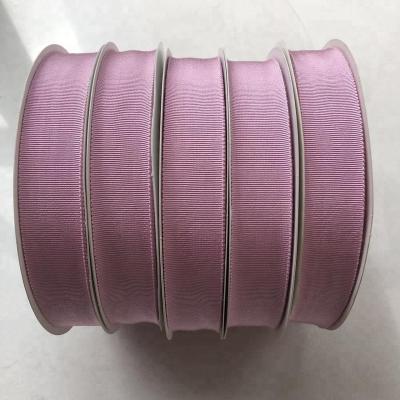 China Viable Wholesale Color Pink Color 1 Inch Manufacture Grosgrain Rayon Cotton Soft Viscose Ribbon For Hat & Garment & Gift Wrapping for sale