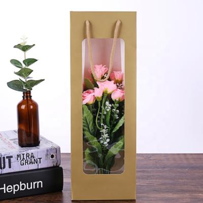 China China Disposable Customize Flower Shopping Bag With Clear Window for sale