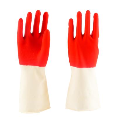 China House Cleaning Natural Latex Waterproof Thick Oval Household Safety Working Cleaning Rubber Gloves for sale