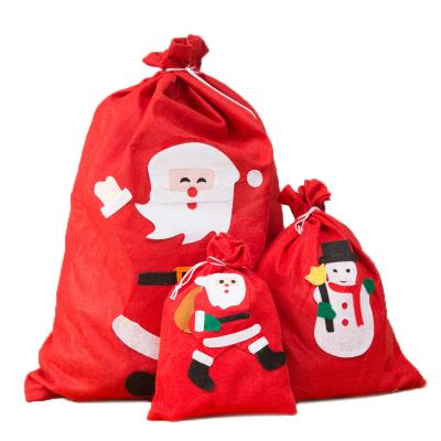 China Reusable Wholesale Cheap Christmas Gift Velvet Burlap Gift Sack Sack With Big Drawstring Santa Sack for sale