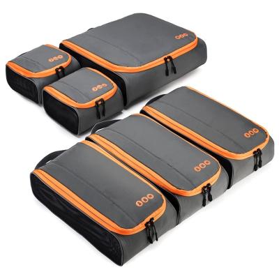 China Durable Travel Packing Cubes Custom Lightweight 7 Pcs Travel Luggage Organizer Bags Squeeze Packing Cubes for sale