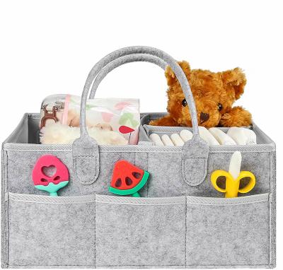 China Baby Cart Portable Diaper Holder Nursery Newborn Storage Bin Felt Diaper Cart Organizer for Boys and Girls for sale