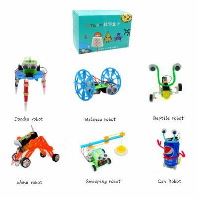 China Push Back Education DIY 6 In1Electric Motor Science Experiment Educational Robotic Toy Kits for sale