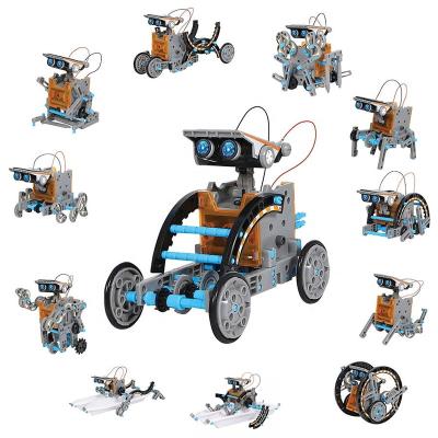 China DIY assembly plastic toys 12 in 1 self-assembled solar car 12-in-1 education solar toy robot kit for sale