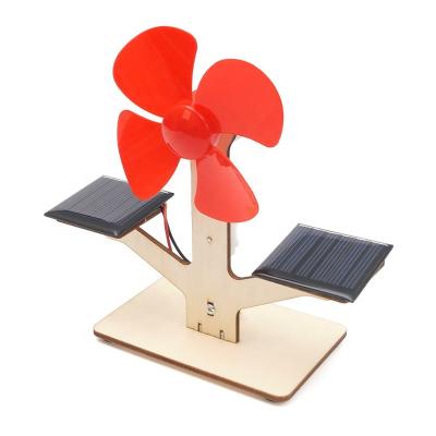 China Wooden Student Science Experiment STEM Solar Model Science DIY Fan Educational Toys for sale