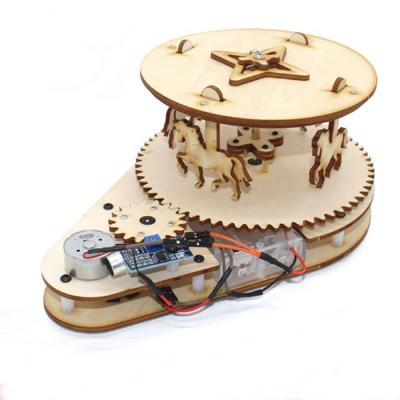 China Educational DIY Toys For Stemming Sound Automatic Induction Model Toy Voice Control Carousel Toys Stems for sale