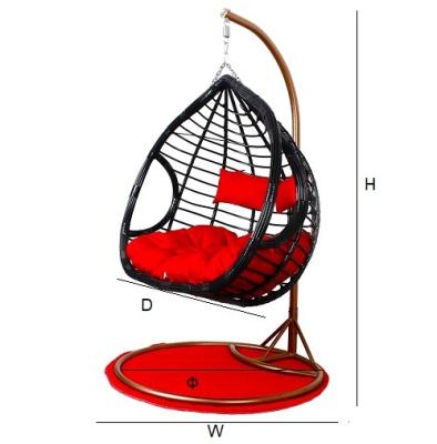 China Furniture Double Seats Egg Rattan Solid Wood Luxury Garden Chairs for sale