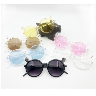 China Cute Retro Vintage Round Child Sunglasses Back Shape Cute Kids Baby Sun Glass Boys Girls Sun Shades Lovely Design UV400 Protection for sale