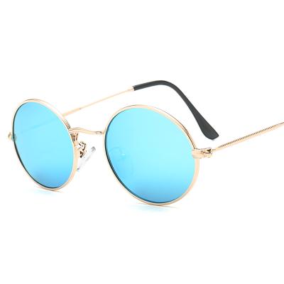 China Small Shade Man Woman Sun Shades Eyewear Women Men Retro Classic Round Frame Unisex Metal Sunglasses for sale