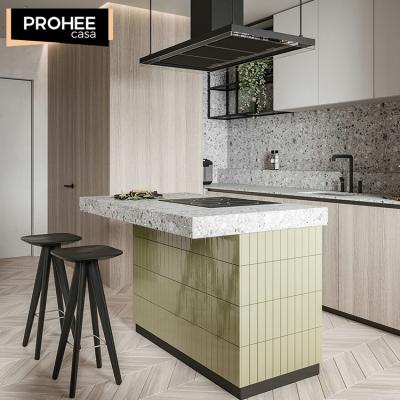 China Durable American Standard Melamine Kitchens With Island Designs Cabinets for sale