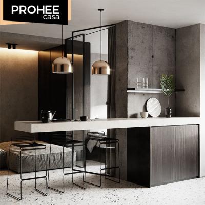 China PROHEE Furniture Best Quality Durable Luxury Veneer Kitchen Island Cabinet Modern for sale