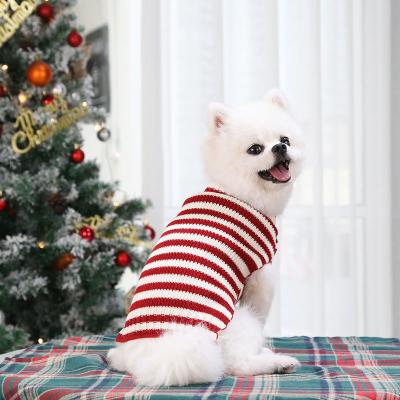 China New Product Designer Christmas Stripe Classic Dog Sweater Viable Jumper Dog Wear Clothes Coat Sweater for sale