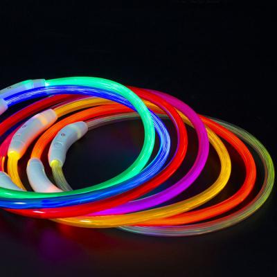 China 2021 New Viable Product Designer Wholesale Led Light Up Custom Dog Collar Led Dog Collar Collar Light for sale