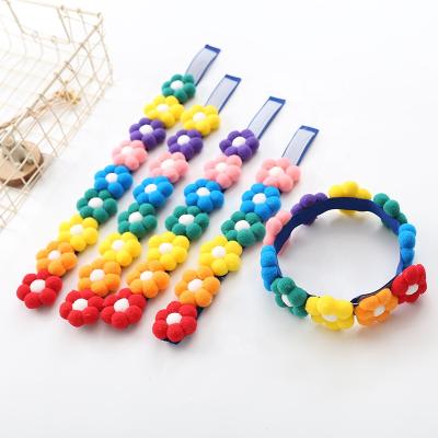 China New Design Sustainable Style Korean Pet Accessories High Elastic Soft Multicolor Flower Pets Collar for sale