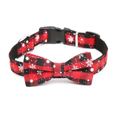 China New Fashionable Viable Cat Collar Adjustable Pet Luxury Tweed Christmas Floral Dog Collars for sale