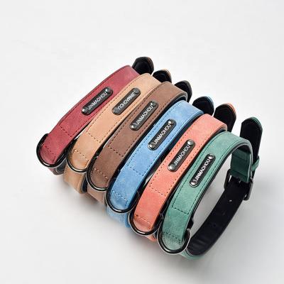 China Logo New Design Vegan Metal Customized Viable Buckle Luxury Spike Leather Dog Collars Pets Collars for sale