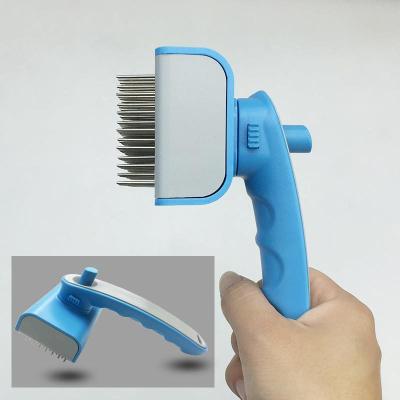 China Factory Hot Selling Sustainable Easy Using Cat Brush Grooming Tools Dog Hair Remover Comb With Self Cleaning Bottom for sale