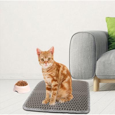 China Durable Waterproof Bottom Layer Double Layer Honeycomb Design Easy Clean Pet Cat Litter Trapper Mat for sale