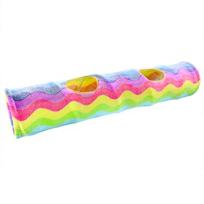 China Hot-selling Sustainable Cat Tunnel Bed Rainbow Cat Tunnel Toy Environmental Protection Rain Folding for sale