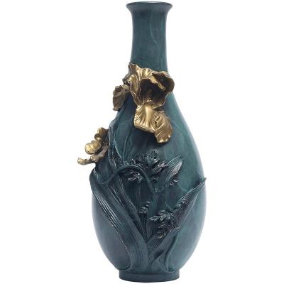 China China Home Living Room Vase Ornament Copper Decoration Cymbidium Vase Copper Desktop Artifact for sale