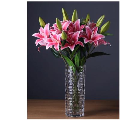 China Wholesale Romantic High Quality Simple Rubber Latex Real Touch Fruit Lily Stem Artificial Flowers With Leaves For Wedding Decoration for sale