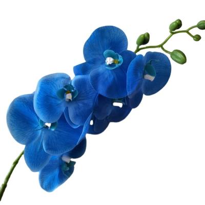 China Wholesale Cheap Price Silk+plastic Artificial Orchid Flowers Blue Real Touch Latex Home Decor Butterfly Orchid Manufacturers From China for sale