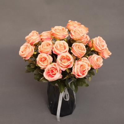 China High simulation TSB2104 artificial flower export and wedding supply new style silk flowers decorative roses bouquet for decoration for sale