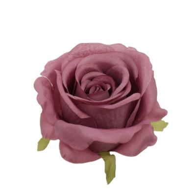 China Factory Price TRH6255 Wholesale High Quality Good Quality Rose Head 8cm Artificial Silk Flower Heads For Wedding Layout Decoration for sale