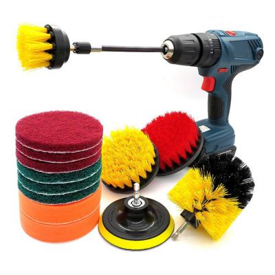 China Car Full Drill Scrubber Brush Power Bristle Tub Tile Car Polishing Electric Cleaning Brush for sale