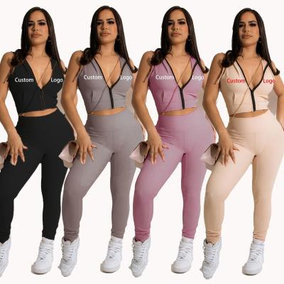 China Oti QUICK DRY Textile Amazon Hot Sale Salon Wear Sets Designer Custom Women's Clothing Logo Sexy Gym Activewear Set Of 2 Piece Sets For Women for sale