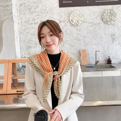 China Wholesale Cotton Women's Simplicity Canvas Classic Striped Scarf Cotton Canvas Fashion Satin Plain Cheap Scarf for sale