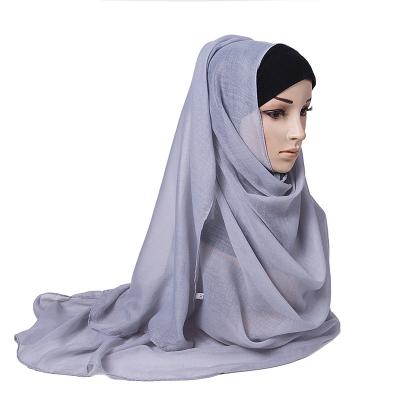 China New Style Custom Polyester Women Multi-colors Muslim Hijab Turban Solid Color Polyester Soft Muslim Hijab Scarf for sale