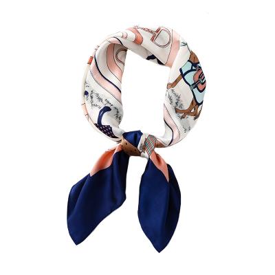 China Square Women's New Spring Imitated Silk Scarves Fashionable Printing Square Small Scarf Neck Decoration for sale