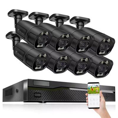 China Outdoor Waterproof Set 8pcs IPC 8MP IR Bullet Camera NIGHT VISION 8CH IP Camera CCTV Surveillance POE NVR KIT Security HD 4K for sale