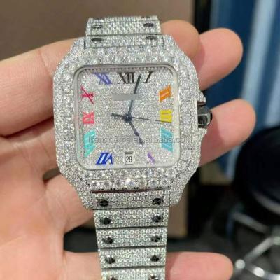 China Diamond Luxury Mechanical Watch - Custom Alarm Set with Moissanite Diamonds for sale