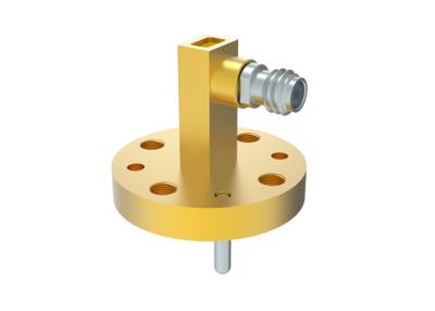 China 74GHz~110GHz WR10 BJ900 To 1.0mm Female Right Angle Waveguide To Coax Adapter Te koop