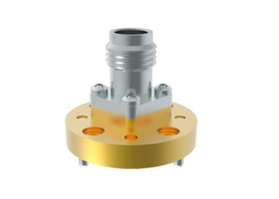 China 50GHz~67GHz WR14 BJ620 To 1.85mm Female Waveguide To Coax Adapter End Launch Te koop