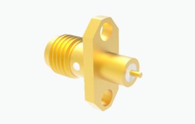 China SMA Female 2-hole Flange Brass RF Coaxial Connector for Aerospace Application zu verkaufen