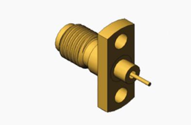 China MSSM Female 2-hole Flange RF Coaxial Connector Long Micro-strip for sale