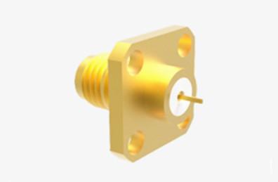 China SMA Female Brass Aerospace Grade RF Coaxial Connector with Flat Microstrip for sale