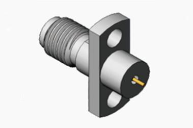 China MSSM Female 2-hole Flange RF Coaxial Connector With Metal Convex Surface for sale