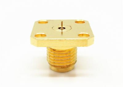 China Revestido de oro 2.4mm Femenino recto 4 agujeros montado con conector de onda milimétrica en venta