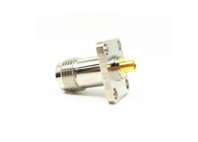 China Quatro furos flangeiam o conector 50Ohm fêmea 11GHz da montagem TNC RF para a micro-ondas à venda