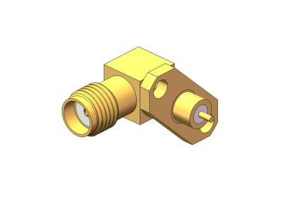 China 50Ohm Gold Plated Rigth Angle SMA Female Solder Connector for sale