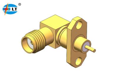 China Antenna Flange Panel Mount SMA RF Connector with Right Angle for sale